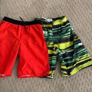 2 pair of boys swim trunks